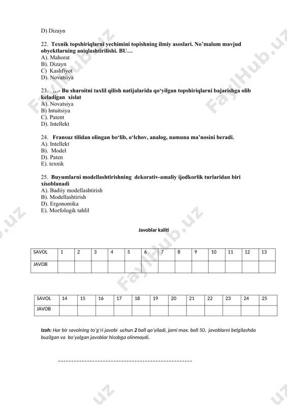kasbiy kompetentlik yakuniy nazorat test savollari - Page 5