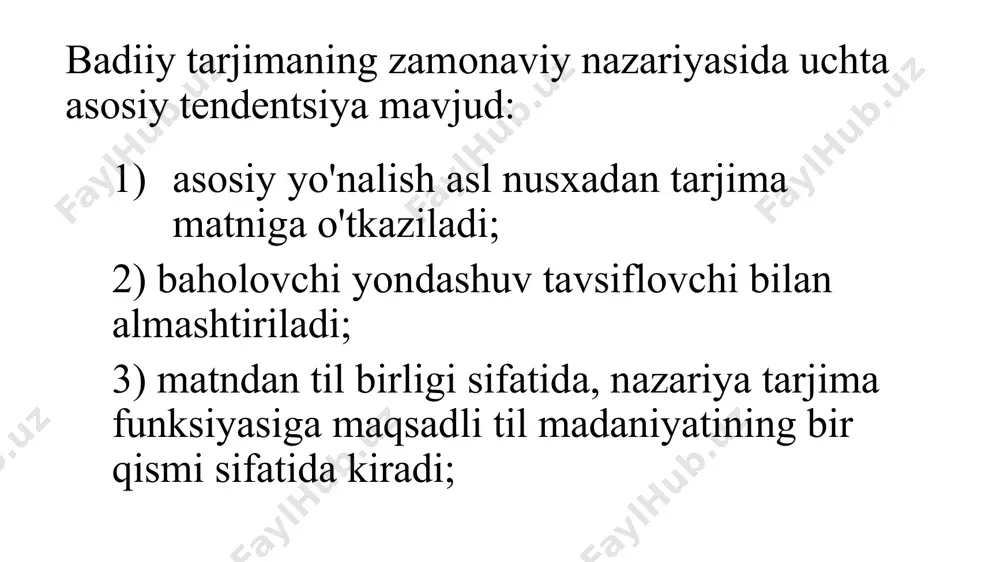 kllantirishga mo'ljallangan. 3. berilgan axborotning mohiyati va usuli. birinchidan, badiiy matn yuqori tasviriylik bilan ajralib turadi, bundan tashqari, badiiy matnning "semantik imkoniyat" deb nomlangan o'ziga xos xususiyati tufayli, ba'zi ma'lumotlarga xiyonat qilish mumkin. "bu xususiyat yozuvchining so'zlarning to'liq ma'nosidan ko'ra ko'proq narsani aytish, o'quvchining fikrlari, his -tuyg'ulari va tasavvurini ishga solish qobiliyatida namoyon bo'ladi". va nihoyat, badiiy matn doirasida til ham axborot tashuvchisiga aylanadi, shuning uchun badiiy asar - bu ko'p o'qilgan va talqin qilinadigan ko'p kodli matn. 4. o'quvchining faollik darajasi: badiiy matnda asar yaratishda o'quvchining ma'lum darajada "gumon", "birgalikdagi ijodkorligi" nazarda tutiladi. 5. badiiy matnning ichki birligini yaratuvchi muallif pozitsiyasi, muallif obrazining mavjudligi. 6. kompozitsion xilma -xillik. 7. yuqori darajadagi milliy, madaniy va vaqtinchalik shartlashuv. 8. o'z-o'zini ta'minlash, chunki har qanday san'at asarini san'at asari deb hisoblash mumkin. badiiy asarga xos bo'lgan barcha xususiyatlarga nisbatan, yozuvchining individual uslubi ochiladi, uni saqlash va uzatish tarjimonning asosiy vazifasi hisoblanadi. biroq, …