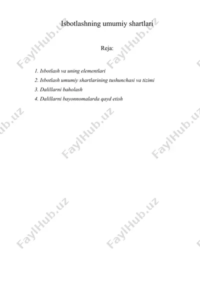 isbotlashning umumiy shartlari — DOC