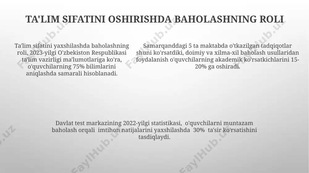 o‘quvchilar bilimlarini baholash - Page 5