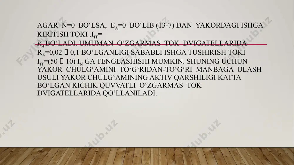 o‘zgarmas tok matorlarini ishga tushurish - Page 4
