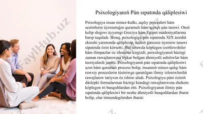 psixologiyanıń pán sıpatında qáliplesiwi — PPTX