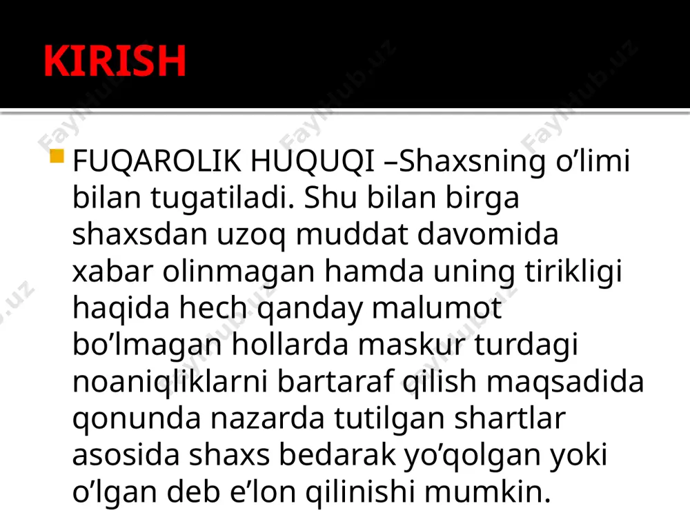 fuqaroni bedarak yo’qolgan deb topish yoki vafot etgan deb e’lon qilish - Page 3