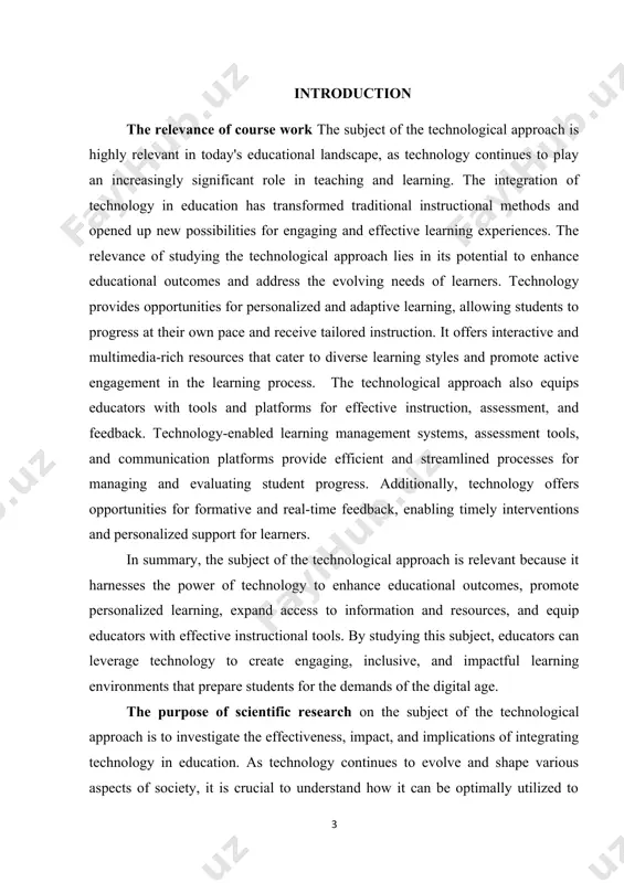 amine the impact of different educational technologies, software applications, and digital tools on student engagement, motivation, and achievement. through empirical studies, researchers can gather evidence on the effectiveness of specific technological interventions and identify best practices for their implementation. furthermore, scientific research seeks to identify the factors that influence successful integration of technology in education. researchers investigate the role of teacher training, pedagogical approaches, and technological infrastructure in shaping the outcomes of technology-enabled learning environments. understanding these factors allows educators and policymakers to make informed decisions regarding technology integration and create supportive conditions for its implementation. in summary, the purpose of scientific research on the technological approach is to investigate the effectiveness of technology integration, identify influential factors, contribute to theoretical frameworks, and address challenges and risks. through rigorous research, we can enhance our understanding of the potential of technology in education, inform evidence-based practices, and ensure that technology is …