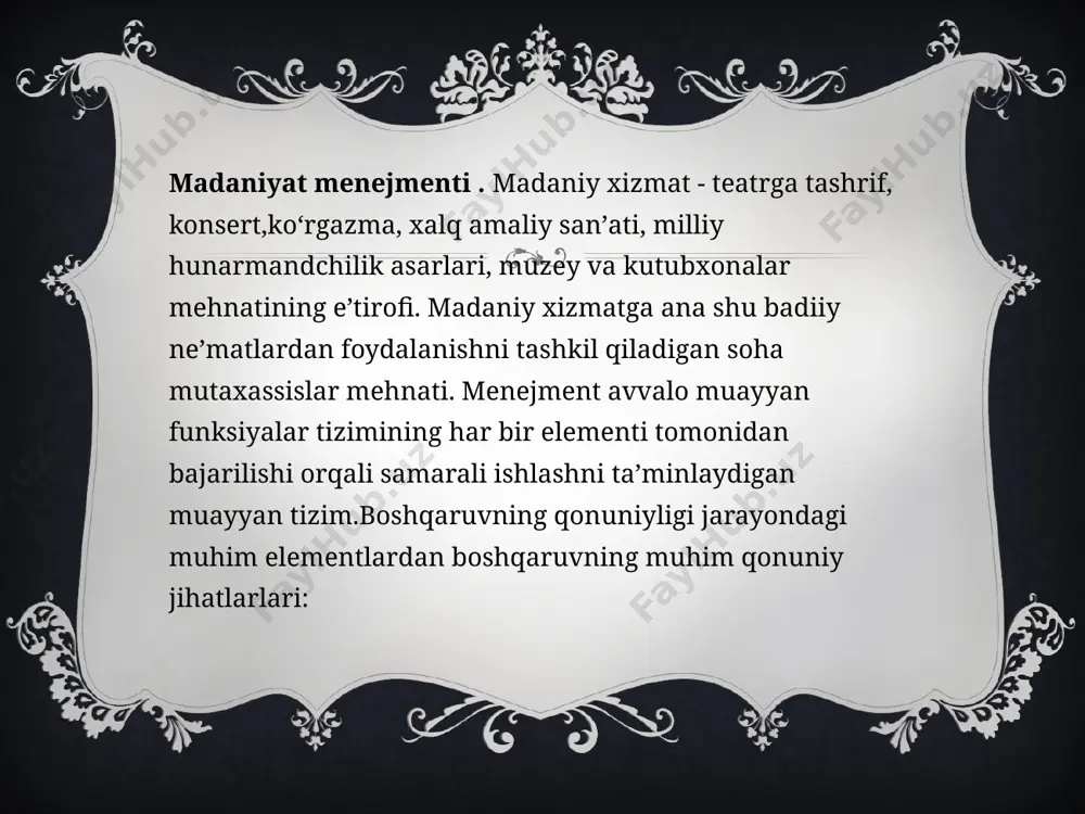 madaniyat va san’at menejmenti taqdimoti - Page 3