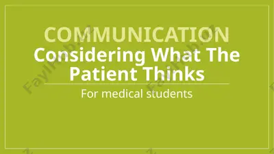 communicationconsidering what the patient thinks — PPTX