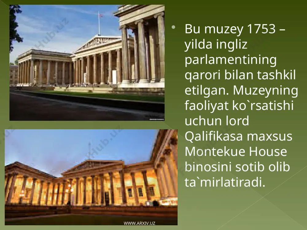 iv.uz muzeydagi qadimgi yunon va rim haykaltarosh va rassomlarining asarlari alohida diqqatga sazovor. www.arxiv.uz www.arxiv.uz muzeyda ko`plab ilmiy tadqiqot ishlari, konferensiyalar, anjumanlar, hamda qimmatli simpoziumlar tashkil etiladi. www.arxiv.uz www.arxiv.uz muzey ilmiy tadqiqot sifatida xam ko`plam ishlarni amalga oshirgan. muzey haqida 1000 dan ortiq kitob, maqola, ocherklar nashr etilgan www.arxiv.uz www.arxiv.uz