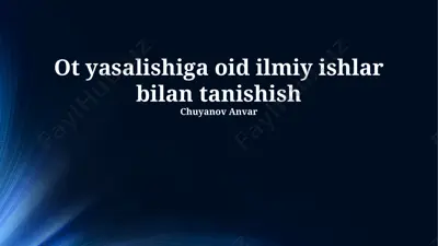 eshitish qobiliyatining pasayishiga oid ilmiy ishlar — PPTX