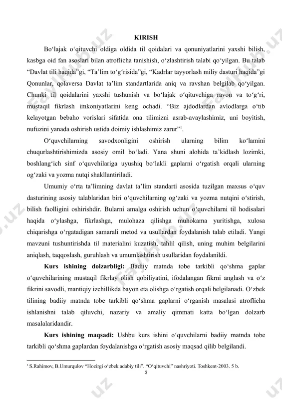 lgan ma’lumotlardan tashqari oʻqituvchidan ham yaxshigina bilim va mahorat talab etiladi. “darsliklarimizda qoʻshma gaplar talqini ancha murakkab. u ikki va undan ortiq sodda gapning mazmun, grammatik shakl va ohang asosida birikuvidan tuziladi. uning tarkibidagi sodda gaplar bir-biri bilan bogʻlovchilar, yuklamalar, koʻmakchilar, nisbiy soʻzlar, fe’l shakllari va ohang orqali bogʻlanadi.”[footnoteref:2] [2: r. sayfullayeva hozirgi o’zbek tilida qo’shma gaplarning substantsional (zotiy) talqini. — toshkent. “fan”, 2007. 37 b] “sodda va qoʻshma gaplar” mavzusida “gap uchun muhim belgi kesimlikdir. kesimning nechtaligi gaplarni sodda va qoʻshma gaplarga ajratishga asos boʻladi.” deyilgan. “kesim – gap markazi” degan talqinni oʻquvchilar ongiga singdirmay turib qoʻshma gaplar tasnifini puxta oʻrganib boʻlmaydi.” bu borada “lisoniy struktura jihatidan qoʻshma gapning sodda gapdan farqi ma’lum darajada ravshan. aniqrogʻi, sodda gapda shakllangan kesim bitta boʻlsa, qoʻshma gapda u birdan ortiq boladi va birdan ortiq sodda gaplarning mazmun hamda grammatik jihatdan birikuvidan tashkil topadi.” “shakllangan, ya’ni kesimlik shakllari (tasdiq, inkor, mayl, zamon, shaxs-son, …