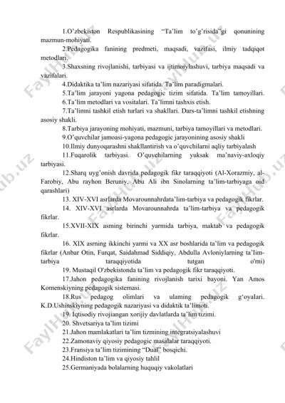 ta'limning pedagogik asoslari — DOCX