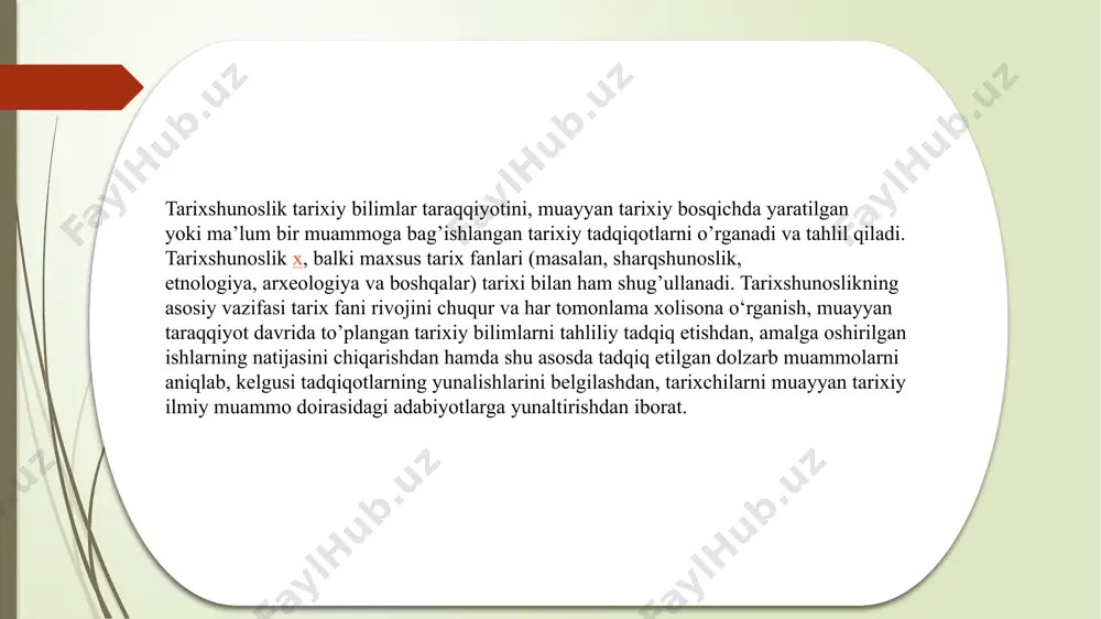 tarixshunoslik fanining maqsad va vazifalari - Page 5