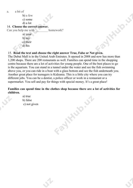 ingliz tili fanidan test savollari - Page 3