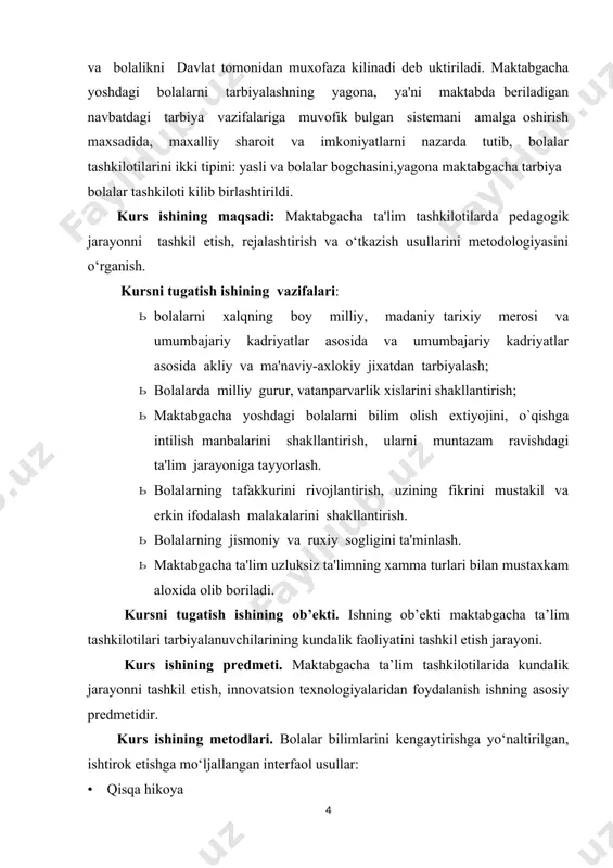 ri maktabgacha davri dunyoga kelgan go‘dak ma'lum davrgacha individ sanaladi. individ-lotincha so‘zdan kelib chiqqan bo‘lib «bo‘linmas», «ayrim shaxs», «yagona», ma'nolarni anglatadi. individ biologik turga kiruvchi alohida tirik mavjudotdir. bolani rivojlanishida harakat o‘ziga xos hisoblanadi. ilk yoshdagi bola ham turli harakatlarni tashkil etadi, bu harakatlar keyinchalik shartli reflekslar, ongli ravishda emas, balki shartsiz va shartli qo‘zg‘ovchilarga javob tarzida yuz beradi.ilk yoshdagi bolada nutq hosil bo‘lishi hamda bola tomonidan tashkil etilayotgan harakatlar ongli ravishda sodir bo‘la boshlashi va ijtimoiy munosabatlar jarayonida uning ishtirok etishini bolaning shaxe sifatida rivojlanishining dastlabki bosqichi sanaladi. demak, rivojlanish kishidagi jismoniy, ruhiy va ijtimoiy jarayon bo‘lib u barcha to‘g‘ri egallangan miqdor va sifat o‘zgarishlarni o‘z ichiga oladi. jismoniy rivojlanish bo‘yning o‘sishi va vazn, muskul kuchining ortishi, sezgi a'zolarining mukammallashishi harakat-larni to‘g‘ri boshqara bilish va shunga o‘xshashlar bilan bog‘liqdir. ruhiy rivojlanishda esa kishi shaxsidagi psixik sifat va belgilarning shakplanishi, emotsional (hissiy) irodaviy, bo‘lish jarayonida muhim o‘zgarishlar yuz beradi.bolaning ijtimoiy …