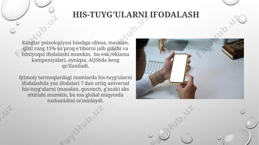 o'rsatdiki, maqsadli auditoriyaning 35% ga yaqini instagram va facebook kabi platformalarda video kontentga ustunlik berib, kuniga oʻrtacha 2 soatdan ortiq vaqt sarflaydi. samarali rasm strategiyasi samarali rasm strategiyasi instagramda 2023-yilda 30% ga ko'proq o'zaro ta’sirni ta’minlaydi, chunki yuqori sifatli rasmlar va vizual tarkib o'zbekiston bozorida juda muhim. samarali rasm strategiyasi, har bir post uchun 3 dan kam bo'lmagan turli xil formatdagi (kvadrat, gorizontal, vertikal) rasmlarni ishlatish orqali, farg'ona vodiysida joylashgan kompaniyalar uchun 25% ga ko'proq auditoriyani jalb qiladi. brending va vizual uslub визуал услубнинг ўзига хослигини таъминлаш учун, брендлар 3-5 та асосий элементлар (логотип, шрифт, ранглар палитраси) ни аниқ белгилаб, уларнинг барча коммуникацияларида доимий равишда ишлатилишини таъминлаб, 100% визуал бирхилликка эришишга интиладилар. 2023 йилдаги тадқиқотларга кўра, instagram'даги муваффақиятли брендларнинг 90% дан ортиғи визуал контентни яратишда юқори сифатли профессионал фото ва видео таҳрирлашдан фойдаланадилар, бу эса тошкент каби йирик шаҳарлардаги бозордаги рақобатни кучайтиради. ranglar palitrasi va uyğunligi brendingda ranglar uyg'unligi muhim …