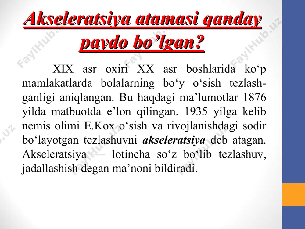 t qiluvchi kishilar o’rtasidagi nikohdan tug’ilgan bolalarda o’sish rivojlanish kuchli bo’ladi.