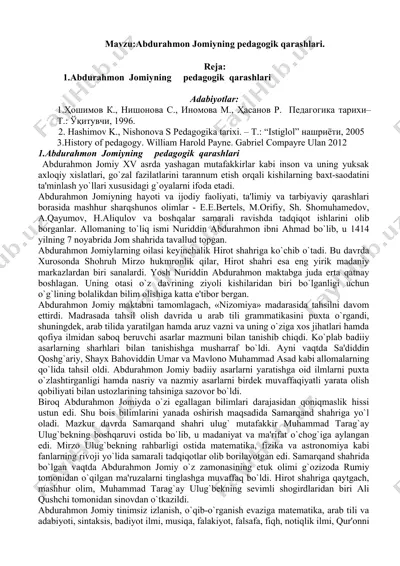 abdurahmon jomiyning pedagogik qarashlari — DOCX