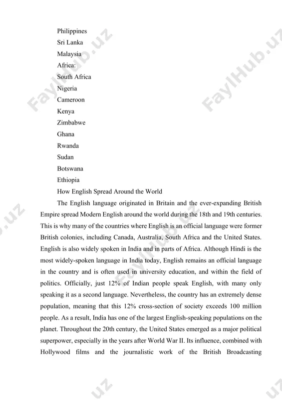 braltar, the falkland islands and bermuda. by the turn of the new millennium, english was the most widely-spoken and written language that has ever existed.