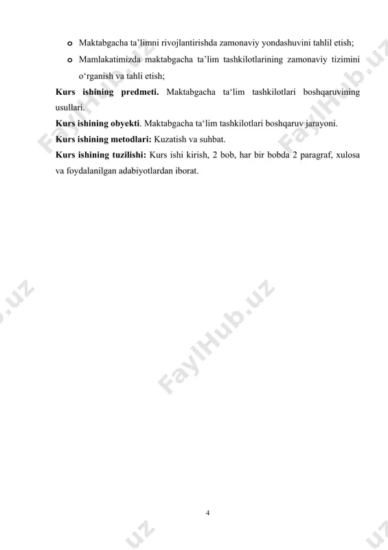 tomonlama shaxsga oid ma’naviy-axloqiy va ongli rivojlanishi, maktabgacha yoshga oid tegishli faoliyat turlari asosida tashabbuskorligi va ijodiy qobiliyatlarini rivojlantirishga, muloqot doirasida katta yoshdagilar va tengdoshlari bilan hamkorlik qilish imkoniyatlarini ochishga qaratilgan. maktabgacha ta'lim - bu bolaning rivojlanishining dastlabki yillarida unga beriladigan tajriba va malakalarning boshlang‘ich jarayoni. maktabgacha ta'limning ahamiyati shundaki, u bolaning hissiy, ijtimoiy va shaxsiy o‘sishi va rivojlanishiga yordam beradi. 3 yoshli bola ota-onasidan boshqalar bilan vaqt o‘tkazganda uning ijtimoiy hayotga kirishib ketishida muhim o‘rin tutadi. garchi bola uyda gaplashishni o‘rgansa ham, maktabgacha ta'lim tashkilotsida bir xil yoshdagi bolalar va o‘qituvchilar bilan doimiy muloqot va ta'sir qilish ularning muloqot qobiliyatlarini oshirishga yordam beradi. bu fikrlar va bilimlarni ma'lumotga aylantirish uchun aqliy tasvirlarni tillarga aylantirishni o‘z ichiga oladi. rolli o‘yinlar, ovoz chiqarib o‘qish va hikoyalar orqali boy til bilan tanishish bolaning so‘z boyligini oshirishga yordam beradi va shu bilan til ko‘nikmalarini rivojlantiradi. maktabgacha bo‘lgan yoshda bolalarning axloqiy-estetik didi shakllanadi. shu …