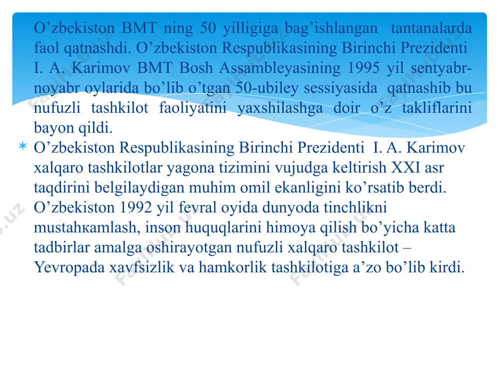 12-mavzu: o’zbekiston va jahon hamjamiyati - Page 4