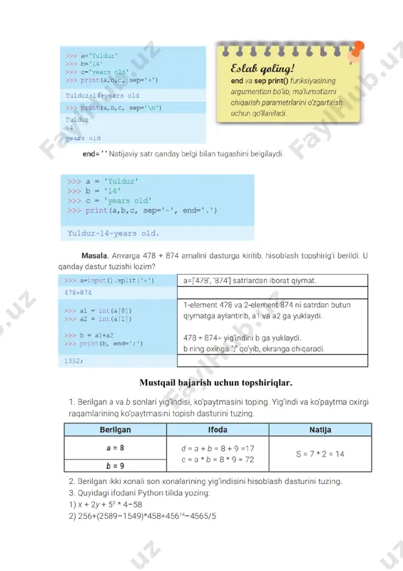 python dasturlash tilida arifmetik amallar - Page 3