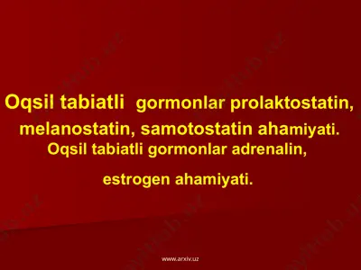 oqsil tabiatli gormonlar — PPTX
