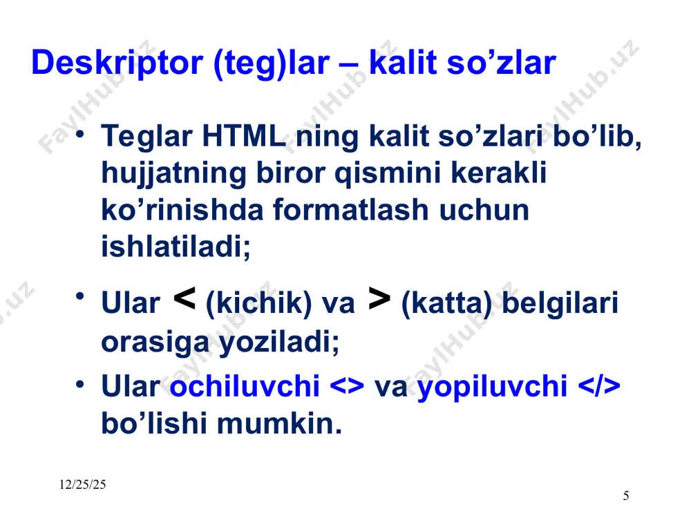html da teglar bilan ishlash - Page 5