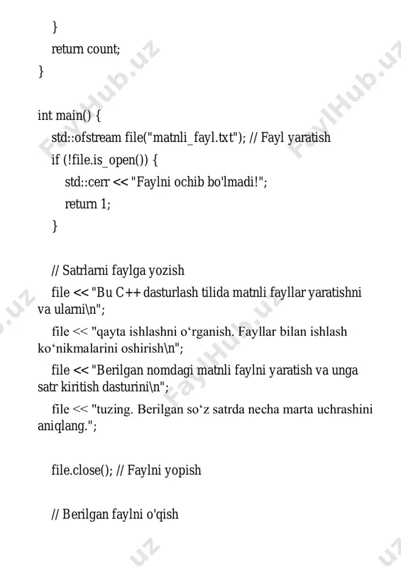 c++ dasturlash tilida matnli fayllar yaratish dasturi - Page 3