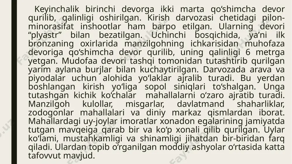 tuya kuchidan foydalanganligining guvoh bo‘lish mumkin. bu topilma janubiy turmanistonlik qadimga aholi tuyani xonakilashtirganliklardan ham dalolat beradi. bu davrda muhrlar asosan tosh, qisman bronza va misdan yasalgan. muhrlardagi tasvirlarning shakli va uslubi mesopotamiya muhrlariga o‘xshash. dastlab muhrlarga geometrik shakllar tushirilgan. keyinchalik hayvonlar yoki fantastik mavjudotlar aks ettirilib, ularning ramzi murakkablashadi va guruh tasvirlar ko‘paygan. oltintepa manzilgohidan topilgan ayrim sopollarning sirtiga qadimgi sharq markazlarining (shumer, elam, hindiston) ilk yozuvlarga o‘xshash belgilar chizilgan. bu belgilar ilmiy jihatdan maxsus o‘rganilmagan. terrakota haykalchalarining sirtiga chizilgan turli xil belgilarni olimlar hafta, oy va yillarni ifodalovchi taqvim bo‘lishi mumkinligini taxmin qilgan. bronza davrida ayol maʼbudalarini yangi shakldagi obrazlarda tasvirlagan haykalchalar paydo bo‘lgan. erkaklarning haykalchalari kam uchraydi. rivojlangan bronza davrida ayol haykalchalarining bir necha turlari paydo bo‘lib, ular aholisi orasida bir necha ayol maʼbudalarga eʼtiqod qilish odati tarqalganligidan dalolat beradi. oltintepada fil suyagi va lazurit toshidan yasalgan buyumlarning soni eneolit davrdagiga qaraganda ko‘proq uchraydi. oltintepa manzilgohi uchraydigan …