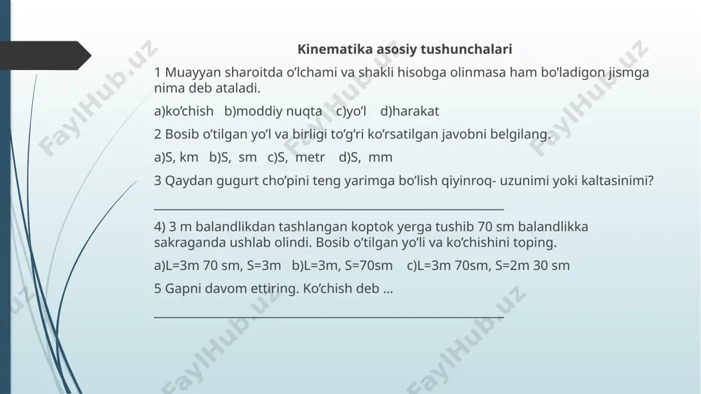kinematika asosiy tushunchalari - Page 4