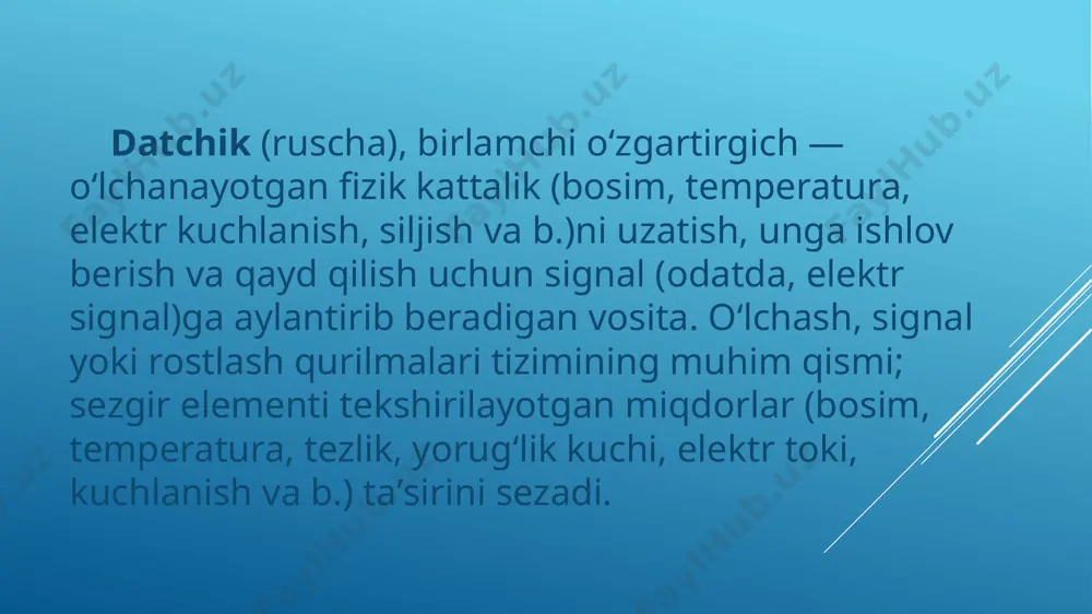 datchiklar va ularning tavsiflari - Page 3