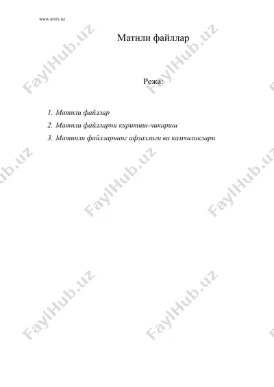 матнли файллар — DOC