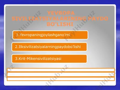 yevropa sivilizatsiyalarining paydo bo’lishi — PPTX