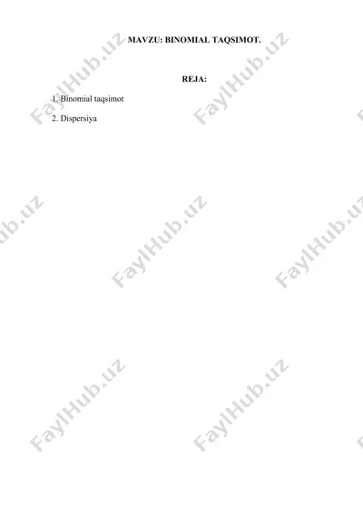binomial taqsimot — DOCX