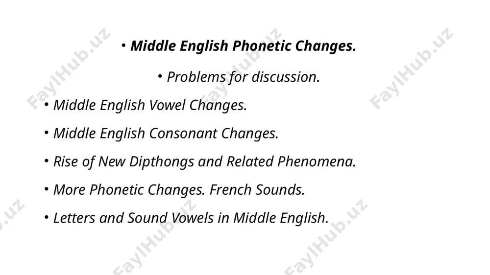 ter --> /i:/) position . middle english modern english central vowel low /a:/ ---> /e:/ back vowels high /u:/ ---> /au/ . mid (closed) /o:/ ---> /u:/ . low (open) "au" ---> /o:/ shortening and lengthening of vowels. a long vowel occurring two consonants (including a doubled, i.e. long, consonant) is shortened. compare the following examples: oe me cëpan (infinitive ‘keep’ këpen cëpte (past tense) ‘kept’ kepte fëdan (infinitive) ‘feed’ fëden fëdde (past tense) fedde wis ‘wise’ wis wisdom ‘‘wisdom’ wisdom the vowels are shorened before two consonants, but remain long in other environments. however, long vowels remain long before the "lengthening" consonant groups ld, nd, mb, i.e. those consisting of two voiced consonants articulated by the same organ of speech (these were lengthened in late oe), long consonants also remained long before such consonant clusters as belonged to the following syllable. this mainly affects the group st as in …
