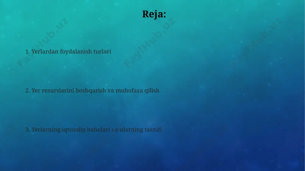 ligi yerlariga ega bo'lib, bu yerlarda sug'orish tizimlari va zamonaviy texnologiyalar qo'llanilishi samaradorlikni oshiradi. qishloq xo'jaligi yerlarining unumdorligi tuproqning sifati, sug'orish imkoniyatlari va agrotexnik tadbirlarning o'z vaqtida bajarilishiga bog'liq bo'lib, bu ko'rsatkichlar mintaqalar bo'yicha sezilarli darajada farq qiladi. himoyalangan tabiat hududlari himoyalangan tabiat hududlari 1-toifaga (zahiralar) qat'iy himoya rejimi bilan 100% dan ortiq hududlarni qamrab oladi, ularda faqat ilmiy tadqiqotlar va monitoring olib boriladi. himoyalangan tabiat hududlari turlari orasida 2-toifa (milliy bog'lar) ko'proq rekreativ faoliyat uchun ochiq bo'lib, yillik tashrif buyuruvchilar soni 50 000 dan oshib ketishi mumkin. tabiat qo'riqxonalari (3-toifa) biologik xilma-xillikni saqlashga qaratilgan bo'lib, o'simlik va hayvonot dunyosining kamida 100 ga yaqin noyob turi mavjud bo'lishi mumkin. rekreativ yerlar rekreativ yerlarning samarali boshqarilishi va ekologik jihatdan toza saqlanishi iqtisodiy foyda keltiradi, masalan, turizm daromadlarining 15% gacha oshirishga yordam beradi va atrof-muhitni himoya qilishga hissa qo'shadi. rekreativ yerlarning 30% dan ortig'i sport inshootlari, o'yin maydonchalari va piyoda yurish yo'llarini …