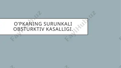 o’pka surunkali obstruktiv kasalligi — PPTX