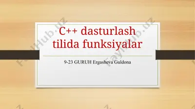 c++ da funksiyalar — PPTX