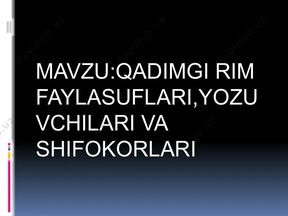 yalari toʻla saqlangan. sitseron faoliyati r. adabiyoti uslubining shakllanishida muhim rol oʻynadi. mil. av. 2 asr oxirlarida rim lirikasi rivojlandi. lukretsiy, katull muhabbat va doʻstlik mavzularidagi sheʼrlari bilan tanildilar. imperiyaning ravnaqi va inqirozi davri (1—3-a.)da rim madaniyati yunon madaniyati bilan parallel, lekin mustaqil rivojlandi. bu davrda ovidiy "muhabbat ilmi", "metamorfozalar" kabi oʻlmas asarlari bilan r. adabiyoti rivojiga salmokli hissa qoʻshdi. adabiyot yangi uslublar bilan boyidi. 4—5-a.larda xristian adabiyoti rivojlandi. rim tabobatiga yunon tibbiyot an'anasi katta ta'sir ko'rsatdi. yunon tibbiyotining rim jamiyatiga qo'shilishi rimga monumentalga aylanishiga imkon berdi[tushuntirish kerak ] miloddan avvalgi 100 yilgacha shahar.[7] yunonistonlik shifokorlar singari, rim shifokorlari ham ma'naviy marosimlarga emas, balki tabiatshunoslik kuzatuvlariga tayangan; ammo bu ma'naviy e'tiqod yo'qligini anglatmaydi. fojiali ochlik va vabo ko'pincha ilohiy jazo bilan bog'liq edi; va marosimlar orqali xudolarni tinchlantirish bu kabi voqealarni engillashtiradi deb ishonishgan. miyazma ochlik, urushlar yoki vabo tufayli kelib chiqqan ko'plab kasalliklarning asosiy sababi sifatida qabul qilingan. yuqumli …