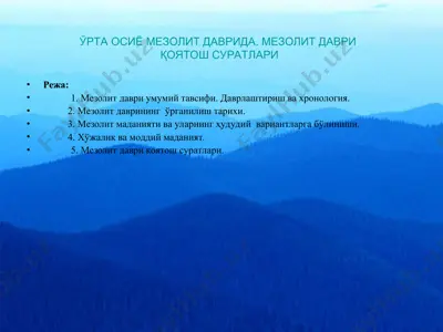 mezolit davri қoyaтoш suratlari — PPT