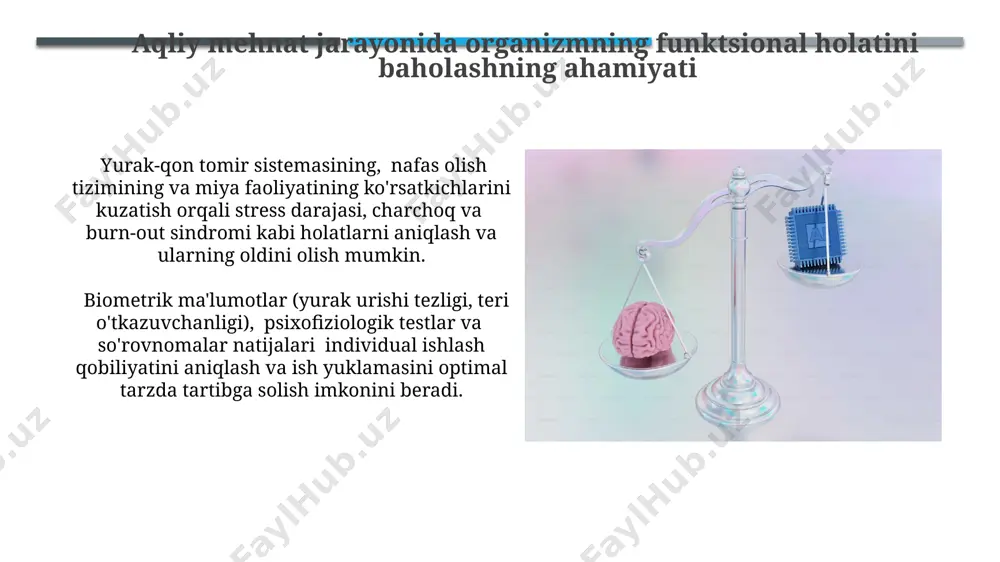aqliy mehnat bajarganda organizmning funksional holatini baholash - Page 5