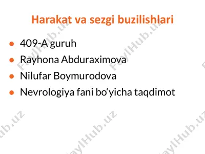 harakat va sezgi buzilishlari — PDF
