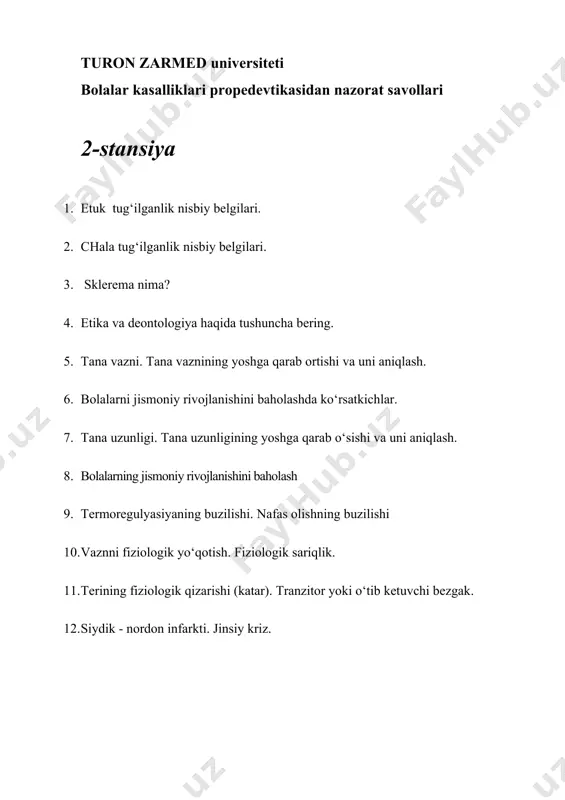 lari: 12. hush xiralashining belgilari va xush buzilishi turlari