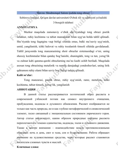 tong obrazi poetik tahlili — DOCX