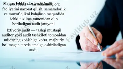 ichki va ixtiyoriy audit — PPTX