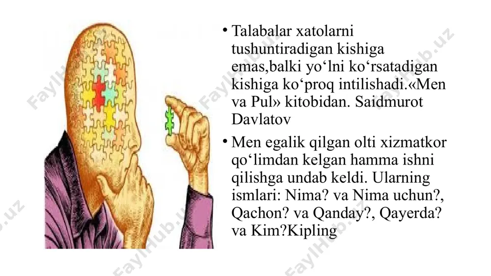 tlarga, munosabatlarga va boshqalar-ga qarama-qarshi deb taxmin qilish noto‘g‘ri. masalan, sevgi va do‘stlikni ko‘rib chiqaylik. ular, albatta, qadrlidir, ammo tanqidiy fikrlash ularni rivojlantirishga yordam beradi. masalan, munos-abatlarning yaxshi yoki yomon tomonlari to‘g‘risida yaxshilab o‘ylash, uni yaxshilashga va yanada qoniqarli qilishga yordam be-radi. bundan tashqari, faqat hissiyotlar asosida harakat qilish har doim ham oqilona emas. ularni xudbinlik, qo‘rquv va ochko‘zlik tarafkashlik qilishi mumkin. qarorlarimiz to‘g‘risida ko‘proq o‘ylash bu muammoga qarshi turishi mumkin xo‘sh, agar tanqidiy fikrlash juda foydali bo‘lsa, uni qanday qilib oshirishimiz mumkin? shubhasiz, biz hammamiz biron bir darajada tanqidiy fikr yuritishga qodirmiz, aks holda biz juda uzoq yashay olmaymiz. ammo har doim yaxshilanish uchun imkoniyat bor. yugurish kabi tabiiy mahoratga ega bo‘lsa ham, mutaxassis bilan mashg‘ulotlar nafas olish hamda holatimizni yaxshilaydi va hatto yaxshiroq yugurishimizga yordam beradi. fikrlash – bu bar-chamiz bajaradigan va oddiy narsa, ammo haqiqat shundaki, hatto oddiy aqlli odamlar ham ba’zan qaysar va xolis bo‘lishlari mumkin. …