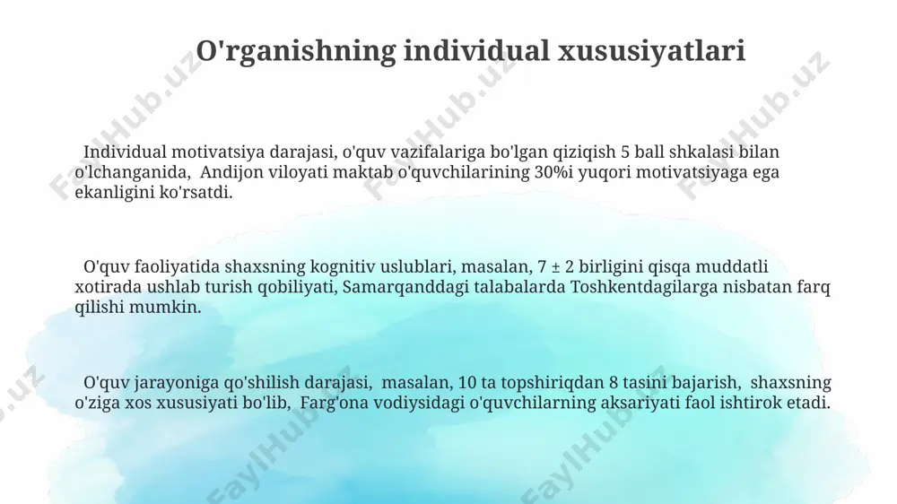 oʻquv faoliyatining psixologik xususiyatlari - Page 3