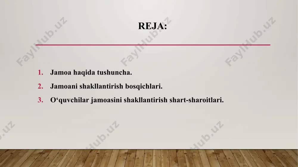 ak. jamoa a’zolari birgalikdagi faoliyat natijalari uchun yuqori shaxsiy javobgarlikni his qilishlari bilan ajralib turishadi. majburiy mas’uliyatli munosabatning yo‘lga qo‘yiiishi. jamoa a’zolari orasida faqatgina yagona maqsad va faoliyat emas, ulaming g‘am-qayg‘ularining aloqador birligi aks etuvchi maxsus munosabatlar yuzaga keladi. saylangau umumiy rahbariy organga egalik. jamoada demokratik munosabatlar o‘matiladi. jamoani boshqarish organlari jamoaning obro‘li a’zolarini to‘g‘ridan-to‘g‘ri, ochiq saylab olish asosida shakllantiriladi. mazkur aytilgan belgilaridan tashqari jamoa boshqa muhim o‘ziga xosliklari bilan ham farqlanadi. bu jamoa ichki muhitida aks etuvchi o‘ziga xoslik, psixologik iqlim, jamoa a’zolari orasidagi rnunosabatlarda ko‘rinadi. maktab jamoasi tarkibida eng barqaror bo‘g‘in - bu muayyan sinflar negizida shakllangan jamoalar sanaladi. sinf jamoasi tarkibida o‘quvchilar tomonidan amalga oshiriluvchi asosiy faoliyat o‘qish faoliyati sanaladi. aynan sinf jamoasida shaxslararo aloqa va munosabatlar tarkib topadi. shuningdek, sinflar jamoalari negizida maktab jamoasi shakllanadi. yuqoridagi jamoaning o‘ziga xos belgilaridan kelib chiqib, shunday xulosa chiqarish mumkin. o'quvchilar jamoasi - bu ijtimoiy ahamiyatga ega yagona maqsadni ko‘zda …