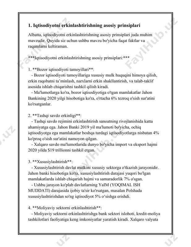va investitsion muhitni yaxshilash uchun muhim omildir. bozor iqtisodiyotiga o'tish davrida buxgalteriya hisobi tizimi bir necha yirik o'zgarishlarga duch keladi. quyida ushbu jarayon haqida ba'zi ma'lumotlar keltirilgan: 1. **muvofiqlikni oshirish**: bozor iqtisodiyotiga o'tish jarayonida buxgalteriya hisobi xalqaro standartlarga moslashtirilishi talab qilinadi. bu ifrs (xalqaro moliyaviy hisobot standartlari) kabi standartlarning qabul qilinishini talab etadi, bu esa global investorlarga mamlakatda amalga oshirilayotgan iqtisodiy faoliyatni tushunish imkonini beradi. 2. **moliyaviy shaffoflik**: bozor iqtisodiyotiga o'tish jarayonida korxonalar tomonidan tuziladigan moliyaviy hisobotning shaffofligini ta'minlash maqsadida buxgalteriya hisobi amaliyotlari takomillashtiriladi. bu esa investorlarga va qarz beruvchilarga korxonalar moliyaviy ahvolini to'g'ri baholash imkonini beradi. 3. **kompyuterlashtirish va texnologiyalar**: bozor iqtisodiyotiga o'tishda axborot texnologiyalarining buxgalteriya hisobida qo'llanilishi kengaydi. buxgalter dasturlari orqali hisobotlarni avtomatlashtirish va tahlilni yanada kuchaytirish mumkin bo'ladi. misol uchun, sap va 1c kabi tizimlarning qo'llanilishi kengaydi. 4. **kadrlar tayyorlash**: yangi buxgalteriya hisobi tizimlari va standartlarini amalga oshirish uchun malakali kadrlar zarur. bozor iqtisodiyotiga o'tish jarayonida buxgalterlar …