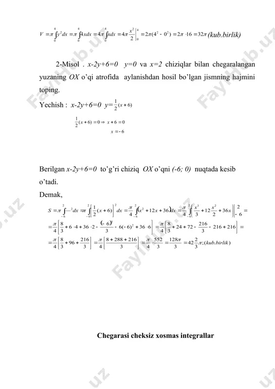 aniq integralning jismlar hajmini hisoblashga tadbiqi - Page 3