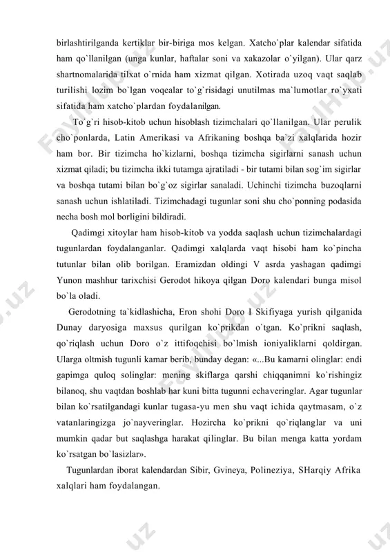 veringlar. hozircha ko`prikni qo`riqlanglar va uni mumkin qadar but saqlashga harakat qilinglar. bu bilan menga katta yordam ko`rsatgan bo`lasizlar». tugunlardan iborat kalendardan sibir, gvineya, polineziya, sharqiy afrika xalqlari ham foydalangan. «axborot hassalari» ham o`ziga xos buyum-maktub vazifasini o`tagan. ular qadimgi evropada, qadimgi xitoyda, avstriyalik va afrikalik qabilalar o`rtasida mashhur bo`lgan. boshqa qabilaning elchisi olib kelgan hassa tashrif buyurgan shaxsning vakolatini tasdiqlovchi o`ziga xos hujjat hisoblangan. hassaga kertib belgilar va xotira nishonlari tushirilgan. elchi ularga qarab o`ziga qancha topshiriq berilganini eslagan. kertik-belgilarning joylashishi, ehtimol, ma`lum faktlarni ifoda etgandir. «vampum» kamari (po`tasi) shimoliy amerika hindularining buyumli yozuvi bo`lib, shakli juda ajoyibdir. «vampum» kamari rang barang chig`anoqlar qo`shib to`kilgan bo`ladi yoki chig`anoqlar unga tegishlicha osib qo`yiladi. chig`anoqlarning o`zaro joylashuvi, soni va rangi muayyan ma`noni anglatadi. ba`zan kamarga xabarning mazmunini aniqlashtiruvchi rasmlar ham chizilgan bo`ladi. penna kamari (maktub) xvii asr oxirida muhim siyosiy hujjat hisoblangan vampum ham bizga ma`lum. penna vampumi deb ataluvchi, o`rtasiga …